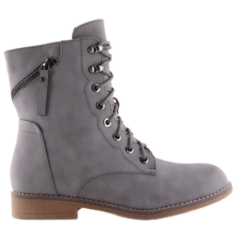 Stivaletti stringati grigio lavoro 168-177 Grigio