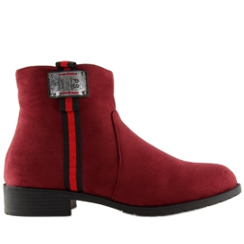 Stivaletti camoscio bordeaux 100-913B0-2 Rosso