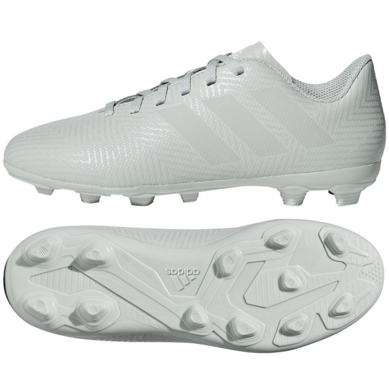 Le scarpe da calcio adidas Nemeziz 18.4 FxG bianca