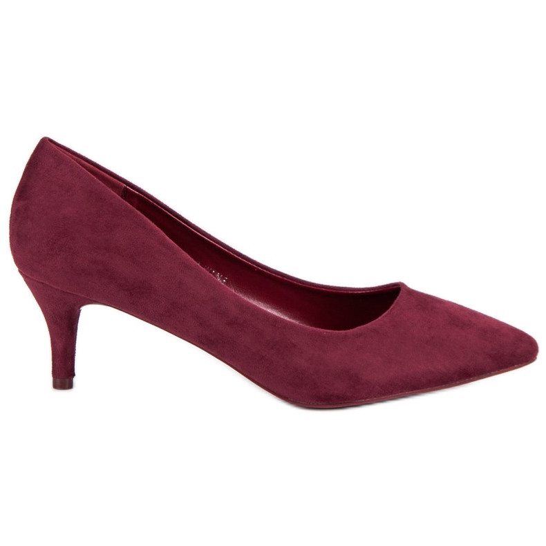 Décolleté in camoscio bordeaux rosso