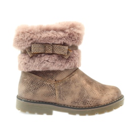 American Club Stivali americani stivali invernali con pelliccia17042 marrone giallo rosa