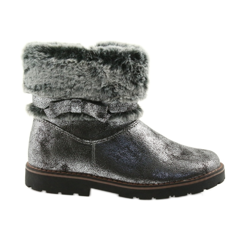 American Club Stivali americani stivali invernali con pelliccia 17042 nero grigio