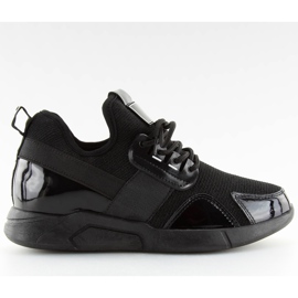 Scarpe sportive nere sulla zeppa NB226P-1 nero