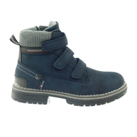 American Club Stivaletti in velcro stivali 708121 grigio blu navy