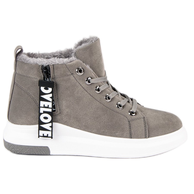 Calde scarpe da ginnastica grigio