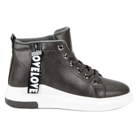 Calde scarpe da ginnastica allacciate grigio
