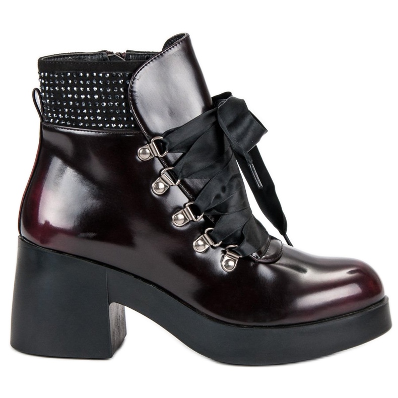 Super Me Stivali alla moda con tacco alto rosso
