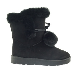 Black Emusy Mukluki con pompon nero