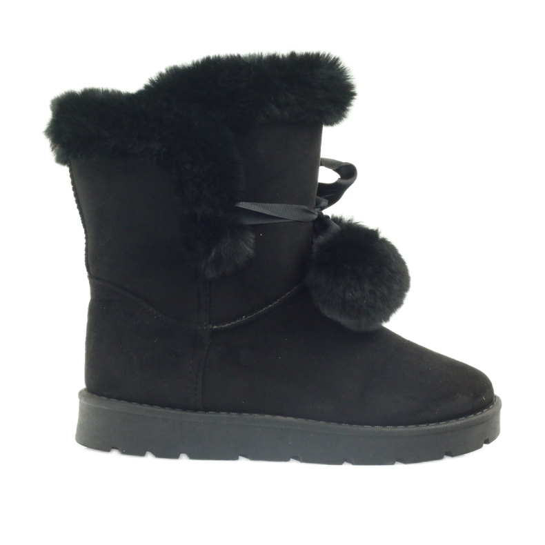 Black Emusy Mukluki con pompon nero