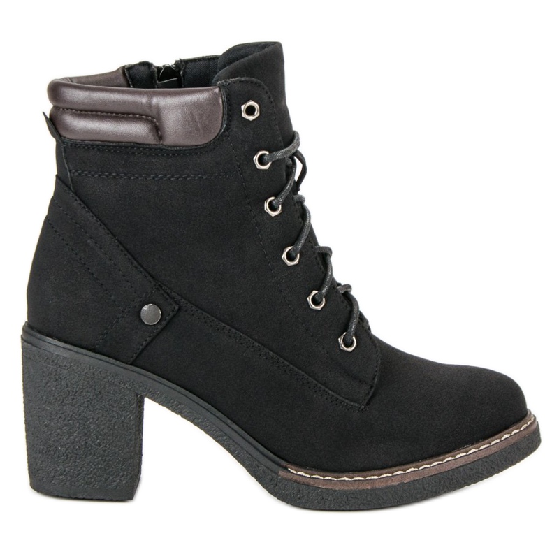 Sweet Shoes Stivali stringati autunnali nero