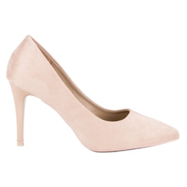 Stiletto in camoscio beige
