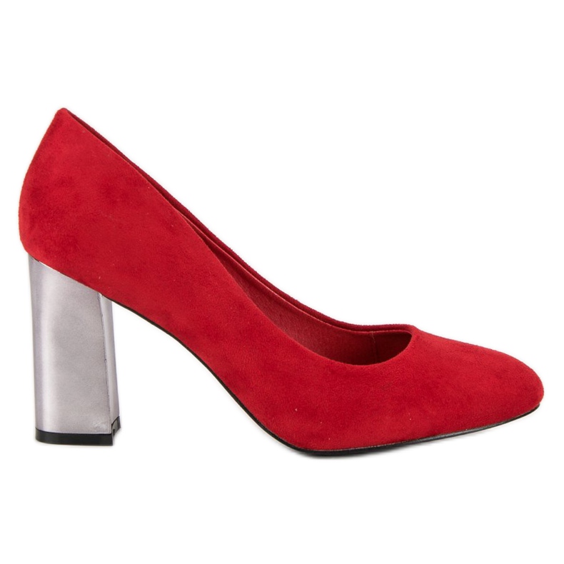 Décolleté rosse in camoscio rosso