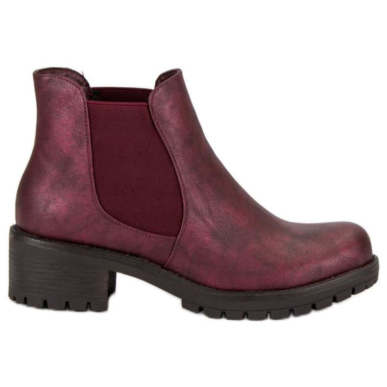 Queentina Stivaletti Chelsea bordeaux rosso