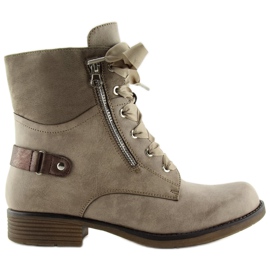 Stivaletti stringati bagery beige 17103-2 Khaki