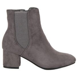 Top Shoes Stivaletti in camoscio con tacco alto grigio