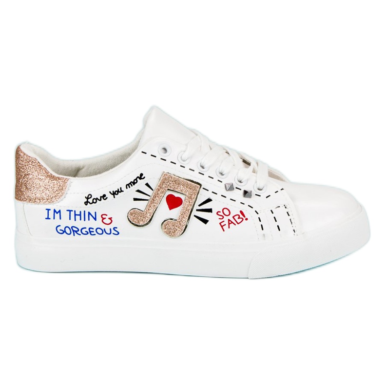 Sneakers bianche alla moda bianca