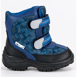 Stivali da neve riscaldati con velcro blu
