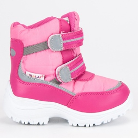 Stivali da neve riscaldati con velcro rosa