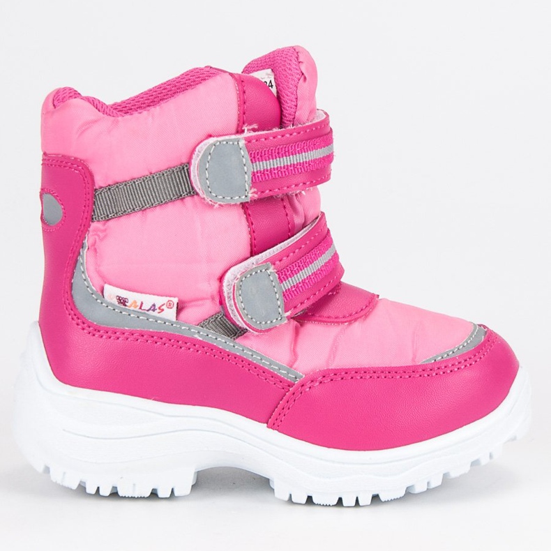 Stivali da neve riscaldati con velcro rosa