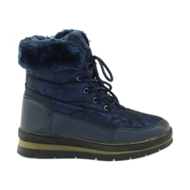 Stivali da neve sportivi con pelliccia DK blu navy