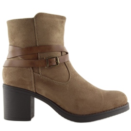 Stivali marroni con tacco alto 1138 Khaki cachi