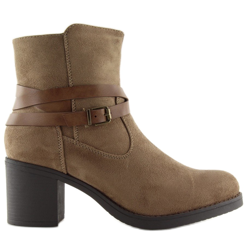 Stivali marroni con tacco alto 1138 Khaki cachi