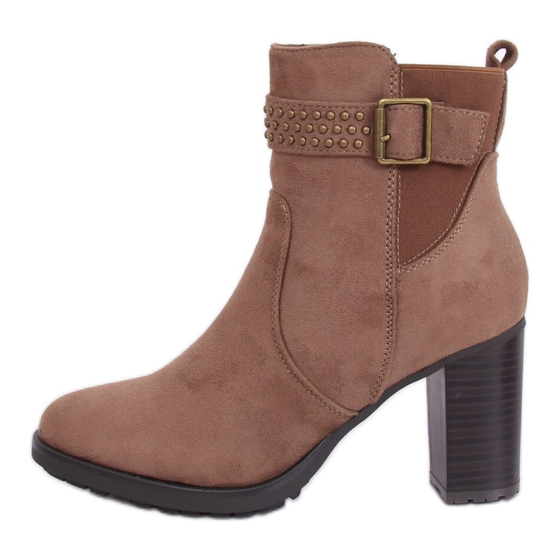 Stivali marroni con tacco alto 6139 Khaki cachi