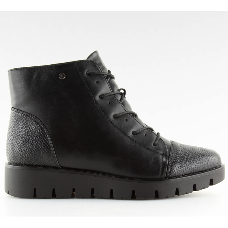 Stivaletti stringati neri 6707-1 neri nero