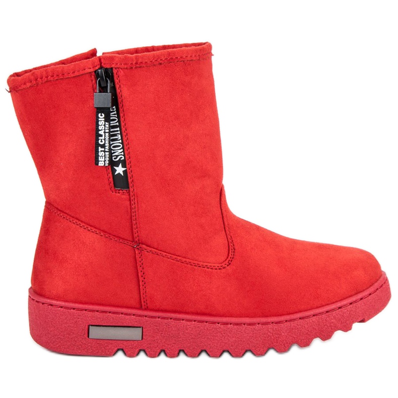 Mckeylor Stivali caldi in pelle scamosciata rosso