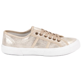 J. Star Sneakers stringate dorate d'oro