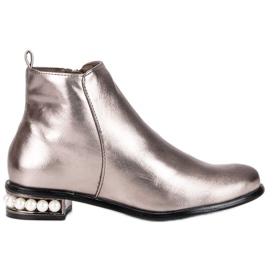 Comer Stivali con perle grigio
