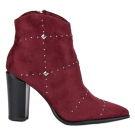 Kylie Stivali in camoscio bordeaux multicolore rosso