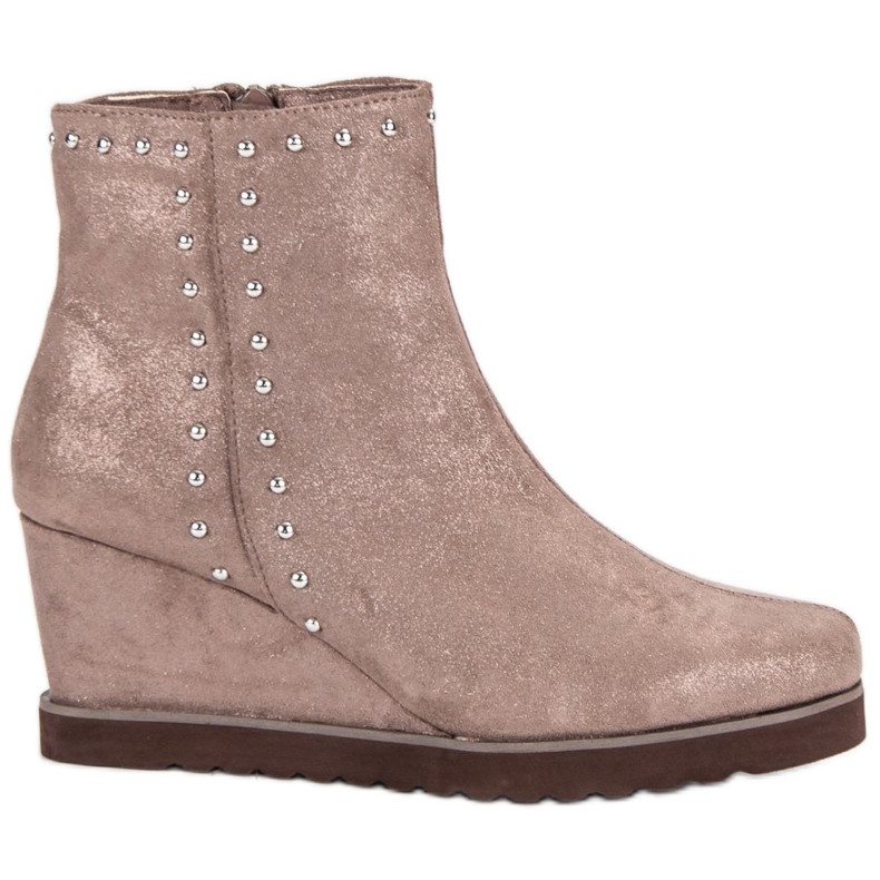 Kylie Stivali beige su una zeppa