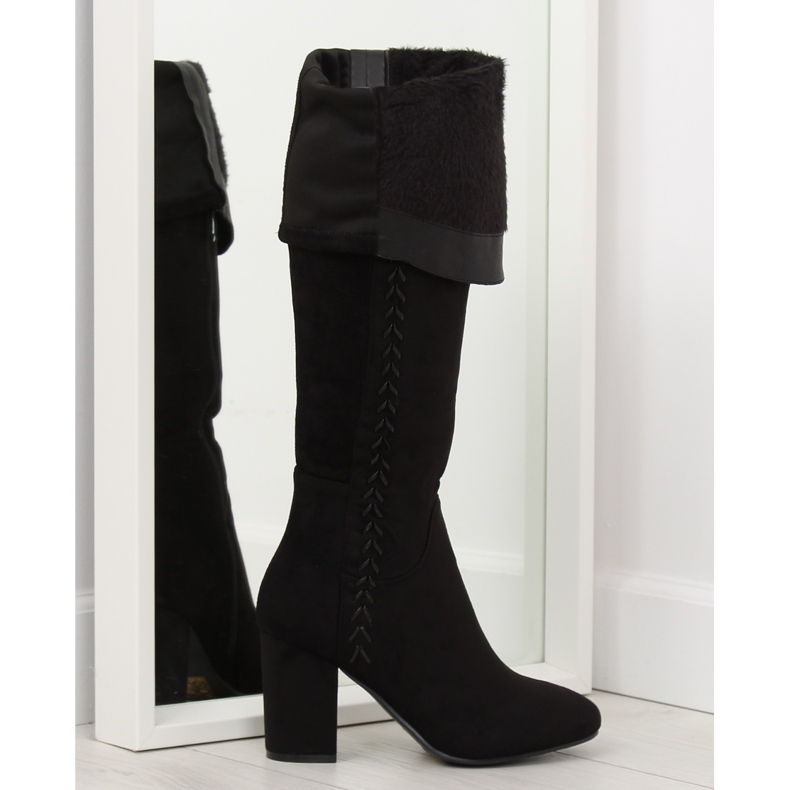 Stivali neri con tacco alto BH133-HB nero