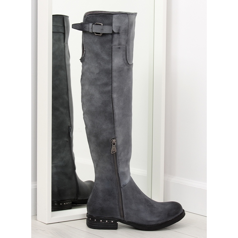 Stivali da equitazione da donna grigi 228-PG grigi grigio