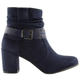 Stivali blu navy con tacco alto 99-129 Blu