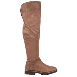 Kylie Stivali con tacco piatto marrone