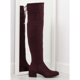 Stivali sopra il ginocchio BH129-HB Bordeaux vino multicolore rosso