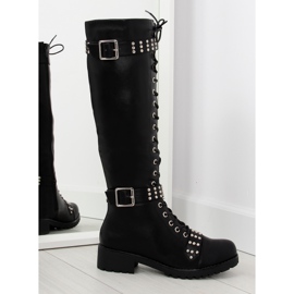 Stivali da equitazione con borchie nero PE116 nero