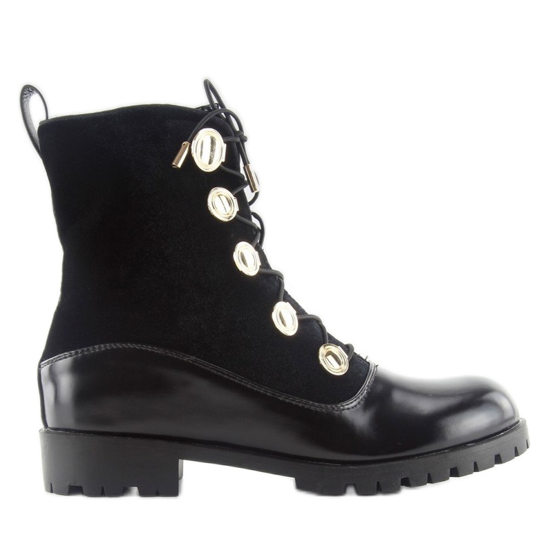 Lavoratori in velour con bottoni neri R113p Black nero
