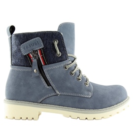Blu GD-TL10 Stivali in legno blu da donna