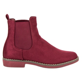Super Mode Stivaletti Chelsea scamosciati bordeaux rosso