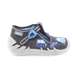 Pantofole per bambini grigie Befado 110P341 blu grigio