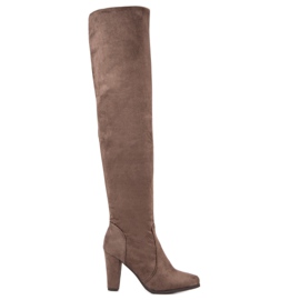 Super Me Stivali alti alla coscia beige
