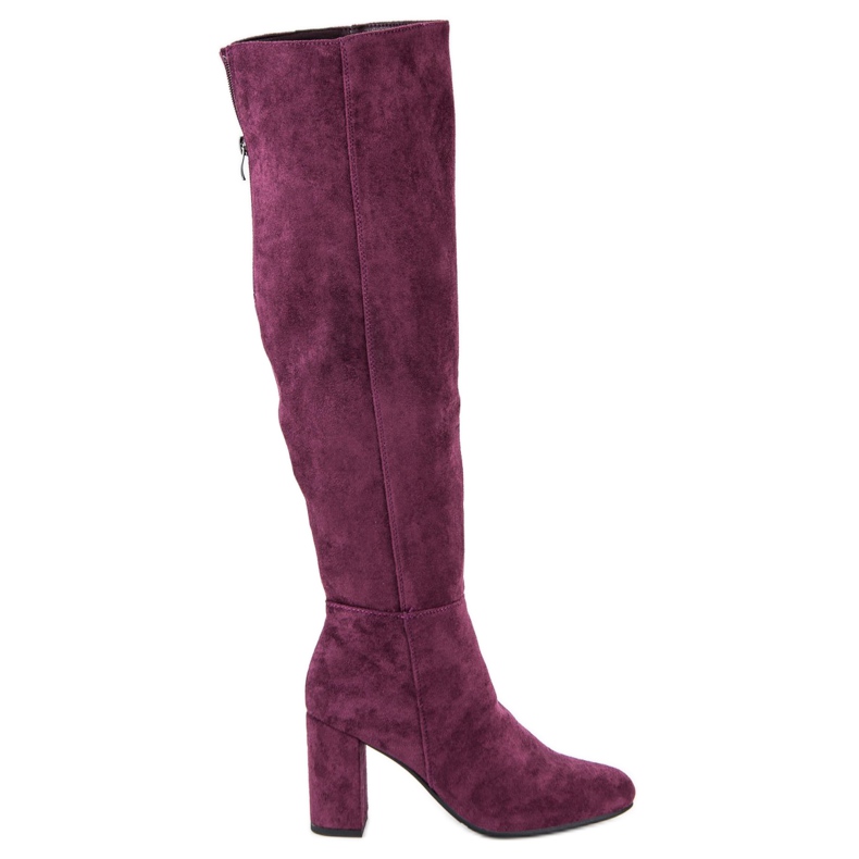 Filippo Stivali bordeaux con tacco alto rosso