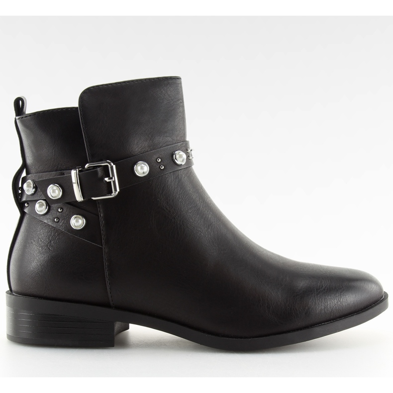 Stivaletti Chelsea neri con perle 8996 Black nero