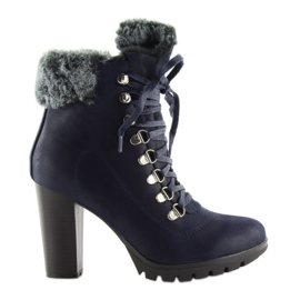 Stivali blu navy con tacco alto N501 Navy