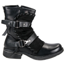 Queentina Stivali piatti rock nero
