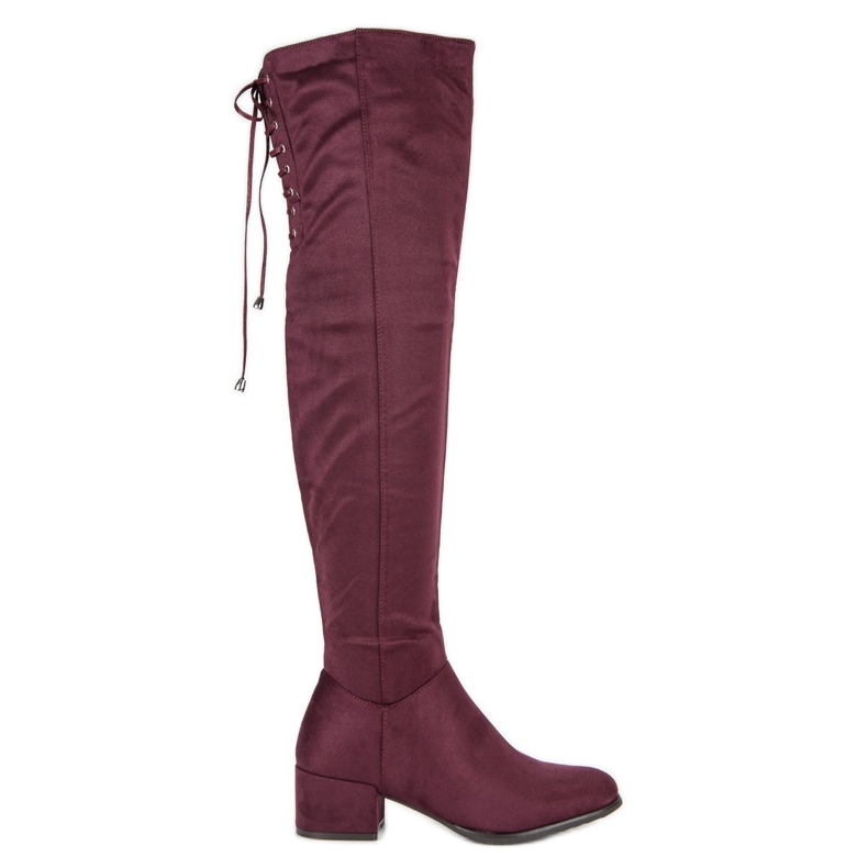 Queentina Stivali in camoscio bordeaux multicolore rosso