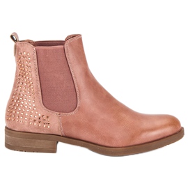 Super Me Stivaletti Chelsea con cristalli rosa